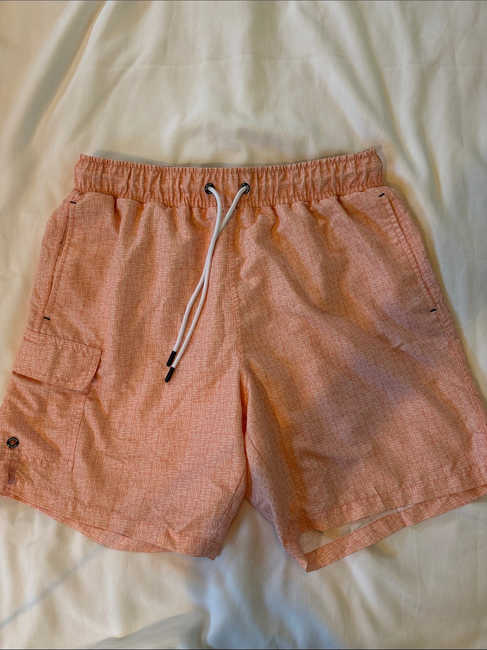 Havana Jim Coral Textured Drawstring Swim Shorts
